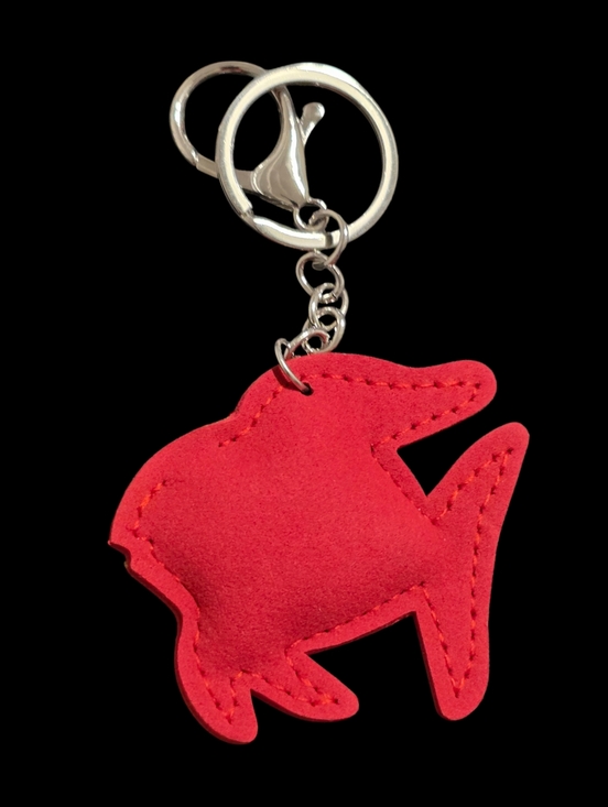 Sparkling Fish Bag Charm Keychain - Red and Orange - Picture 2 of 2